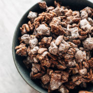 Big bowl of puppy chow.
